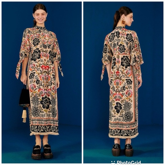FARM Rio Dresses & Skirts - Farm Rio Romantic Garden Floral High-Neck Maxi Dress